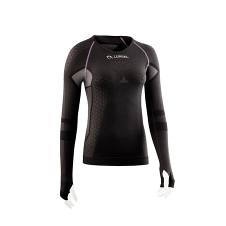 Camiseta Manga Larga Lurbel Cristallo Negro Rosa Mujer