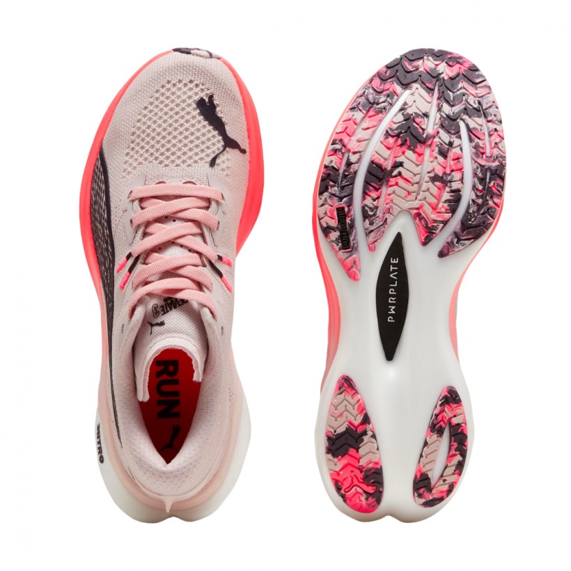 Zapatillas Puma Deviate Nitro 3 Rosa Negro  Mujer