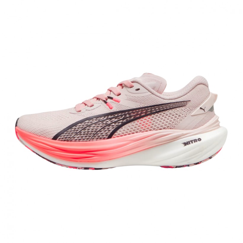 Tênis Puma Deviate Nitro 3 Rosa Preto  Feminino
