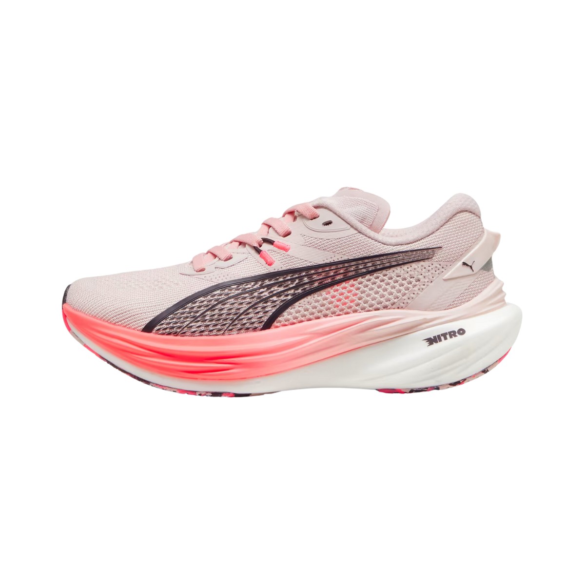 Womens black and pink puma shoes top