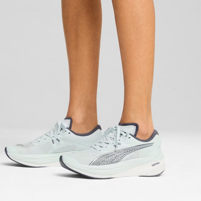 Ténis Puma Deviate Nitro 3 Cinza Branco  Feminino