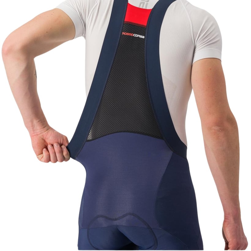 Castelli Sorpasso Ros Lange Bib Shorts Blauw Zwart