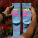 Sporcks Girls Can Do Socks Blue Pink Yellow