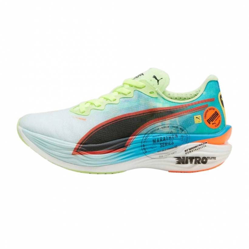 Puma Deviate NITRO Elite 3 Blauwgroene Dames Sneakers