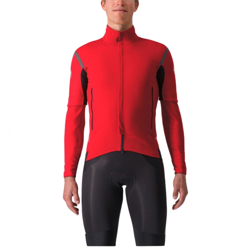 Castelli Perfetto RoS 2 Cabrio-Jacke Rot Schwarz