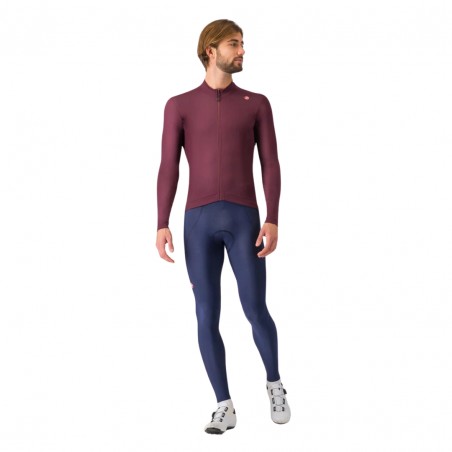Maillot Thermique Castelli Espresso Rouge Bordeaux