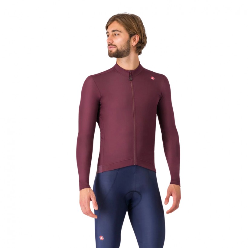 Maillot Thermique Castelli Espresso Rouge Bordeaux