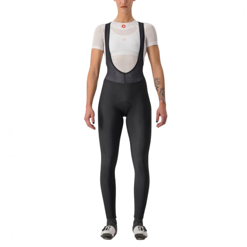 Castelli Entrata W lange schwarze Trägershorts Damen