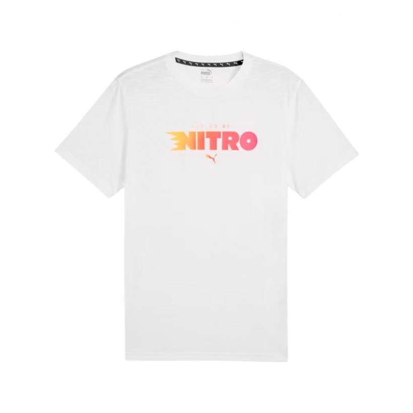 T-shirt Puma Graphic Run Nitro blanc rose