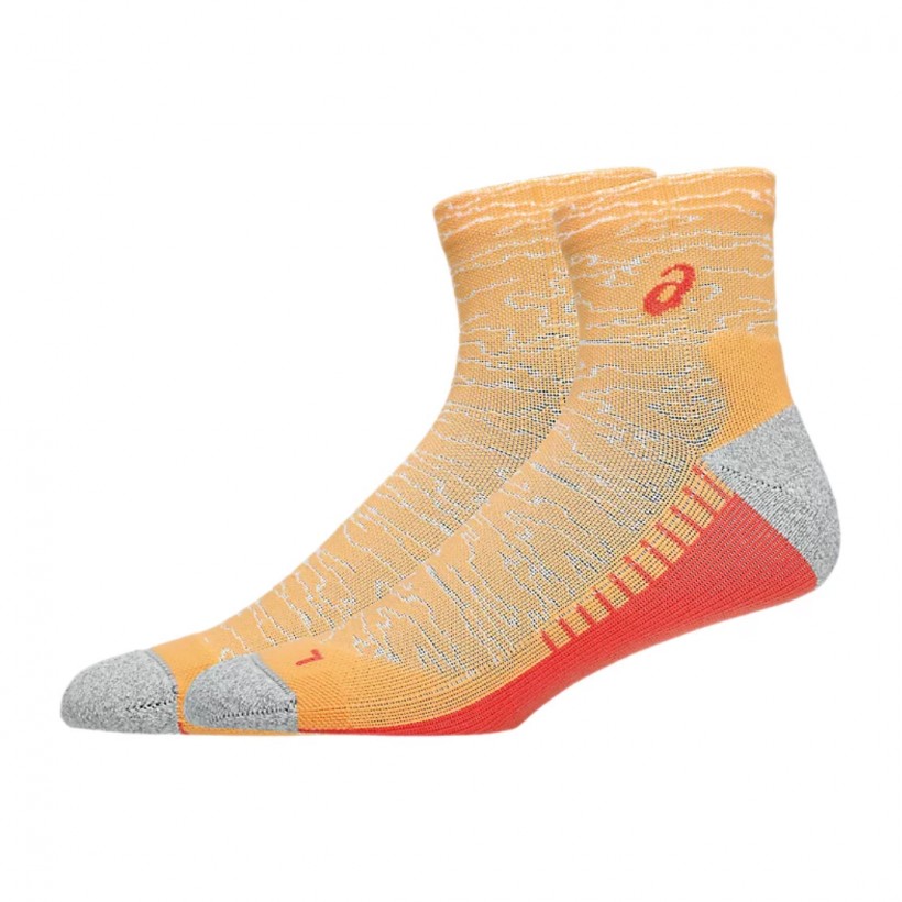 Asics Performance Run Quarter Socks Orange Red