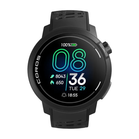 Coros Pace Pro GPS Siliconen Horloge Zwart
