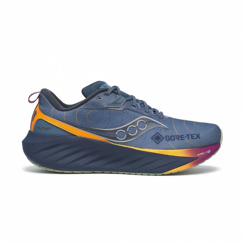 Saucony Triumph 22 GTX Blauw Oranje SS25 Sneakers