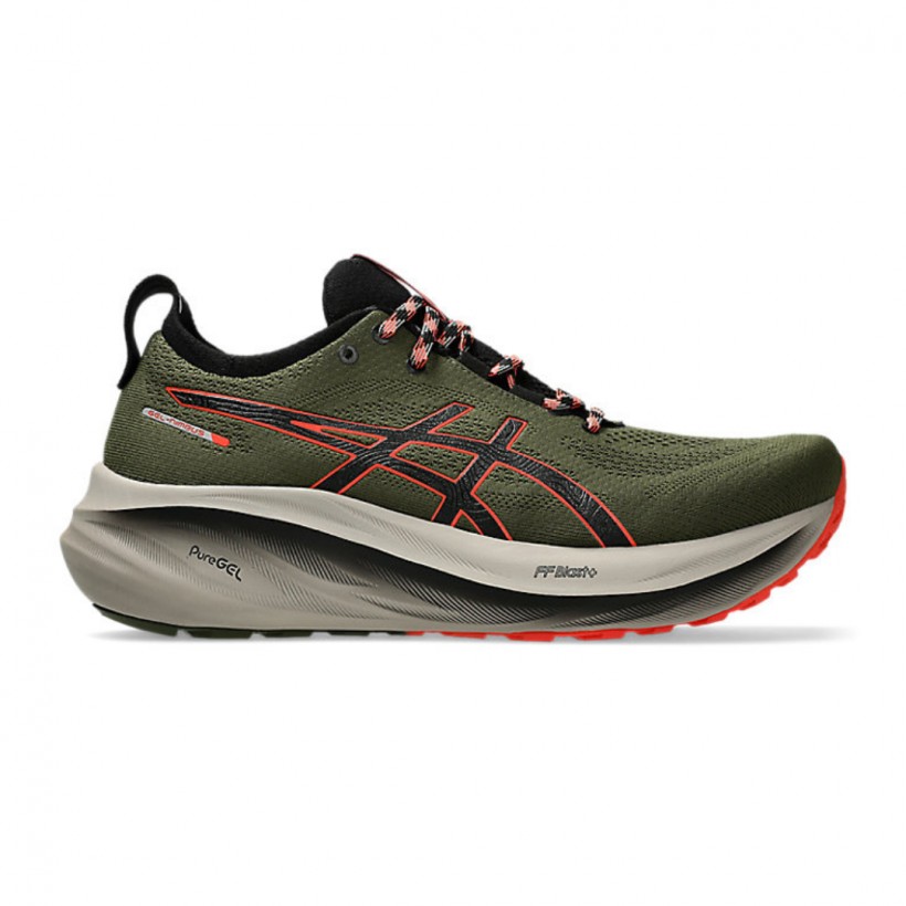 Scarpe da corsa Asics Gel-Nimbus 26 TR verde scuro arancione SS25