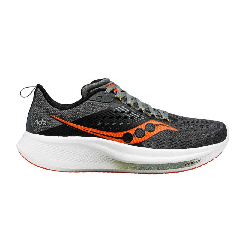 Saucony Ride 17 Wide Schuhe Grau Orange 