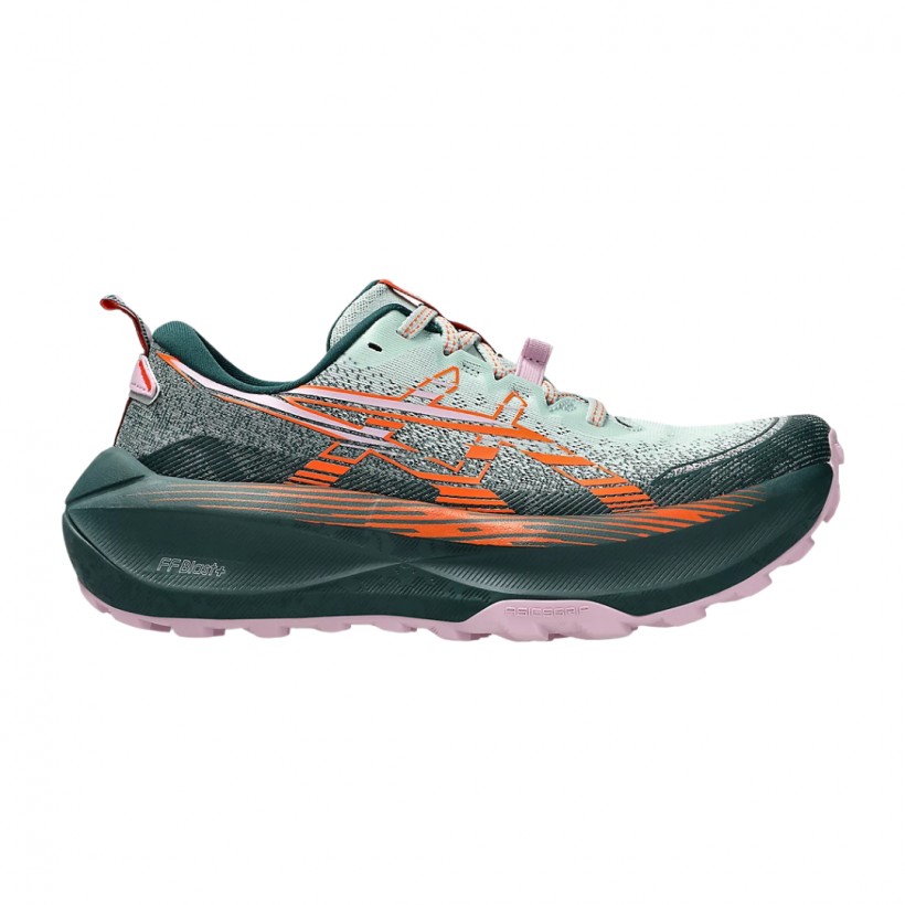 Asics Trabuco Max 4 Grün Orange SS25 Damen Laufschuhe