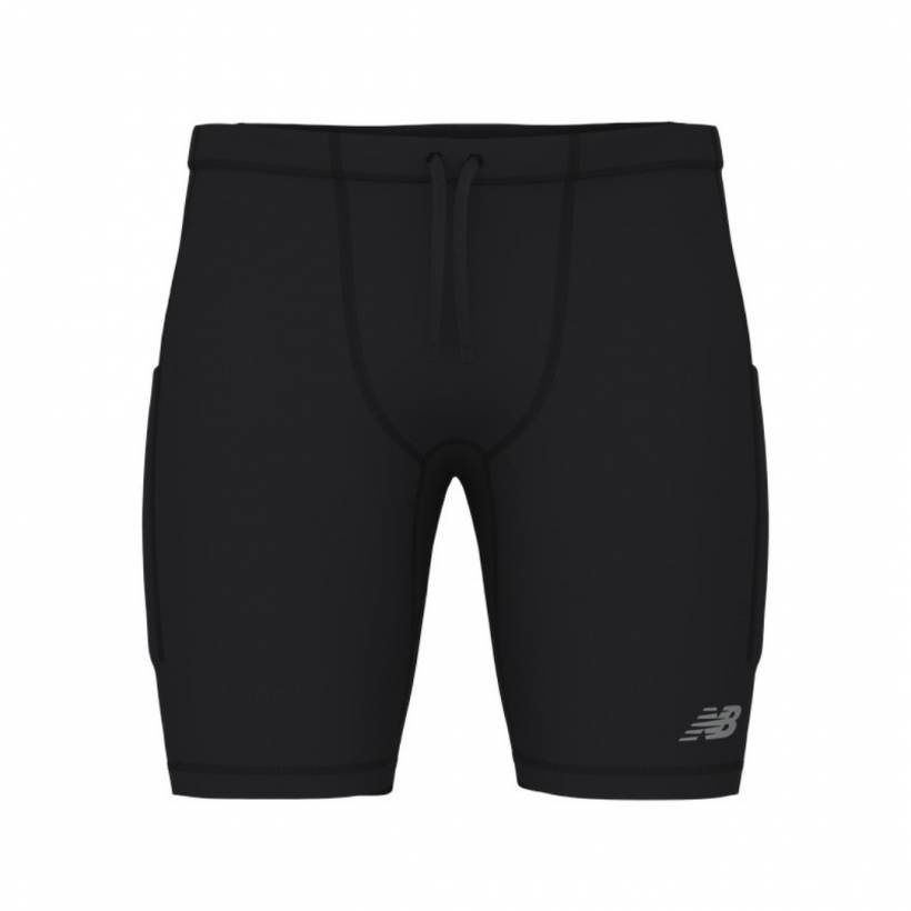 New Balance Sleek Pocket Half 9" Zwarte Korte Panty