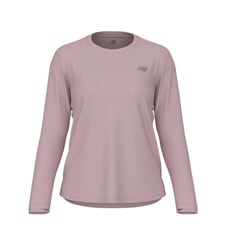 Maglia New Balance Athletics a Maniche Lunghe Rosa Donna