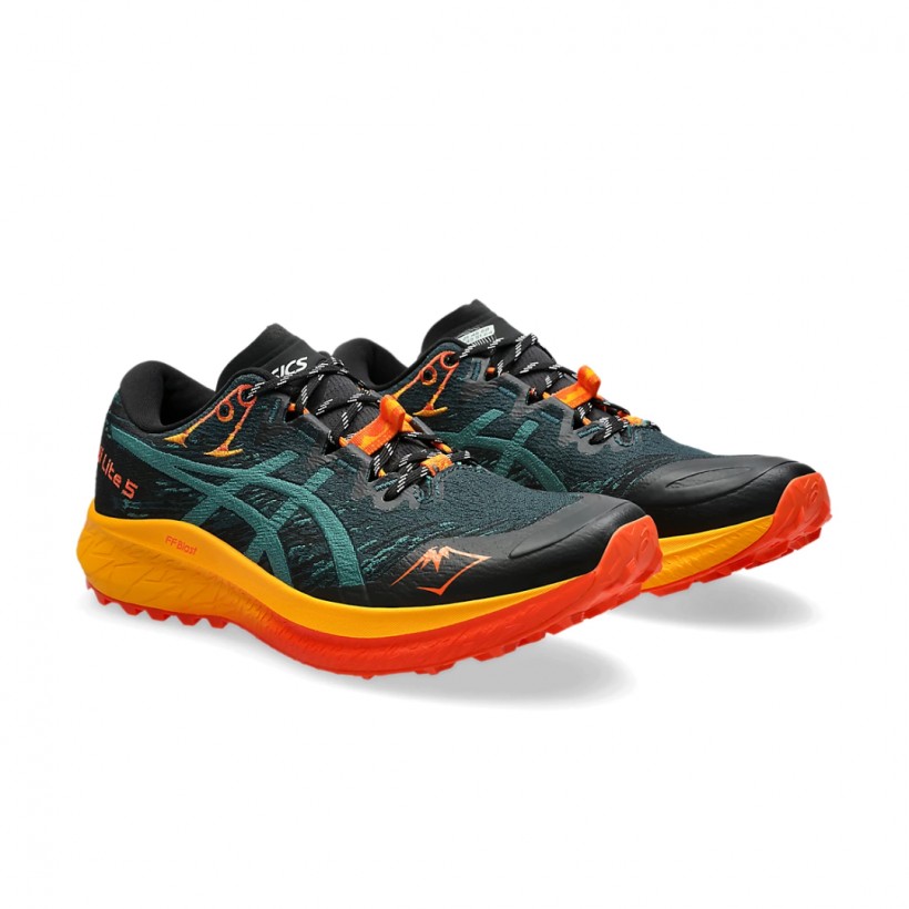 Tênis Asics Fuji Lite 5 Verde Laranja SS25