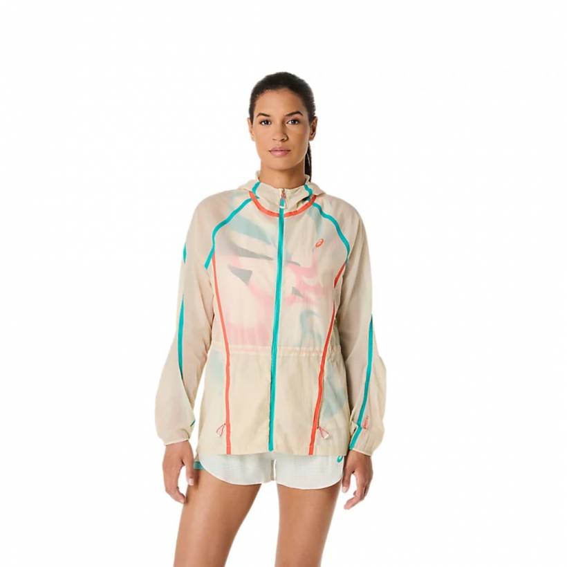 Asics Limited Series Road Packable Jacket Beige Dames