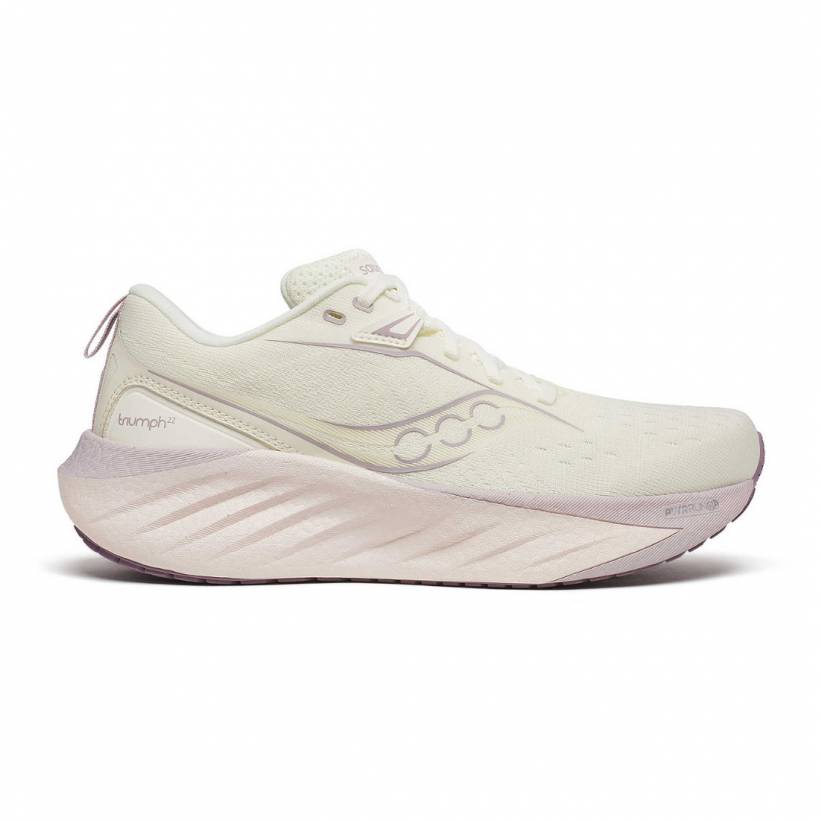 Saucony Triumph 22 Beige Paarse Dames Sneakers