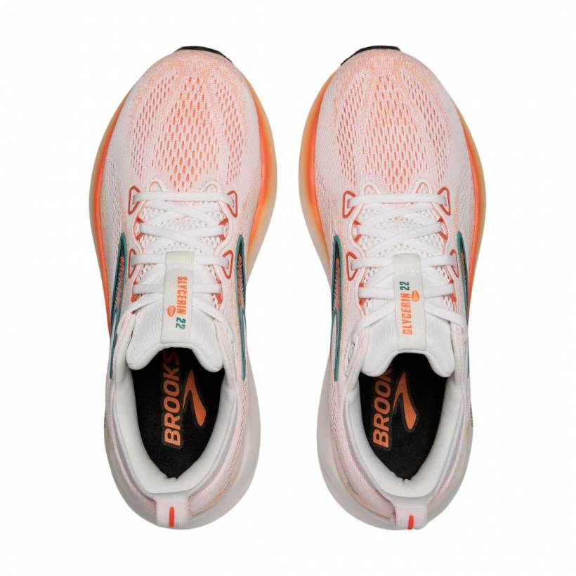 Brooks Glycerin 22 Orange White SS25 Sneakers