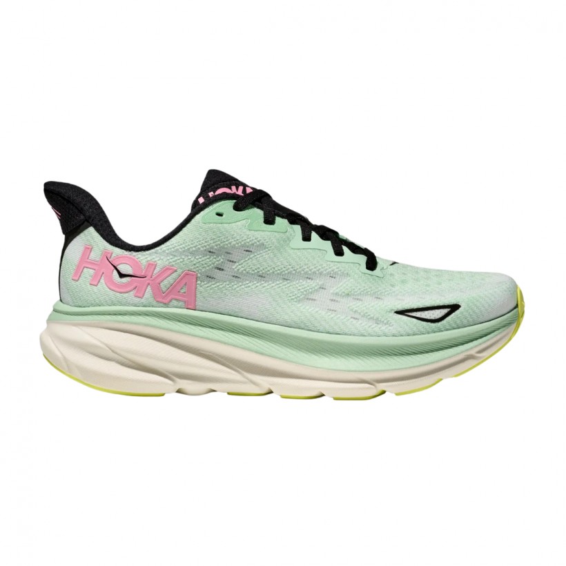 Chaussures Hoka Clifton 9 Vert Rose SS25 Femme