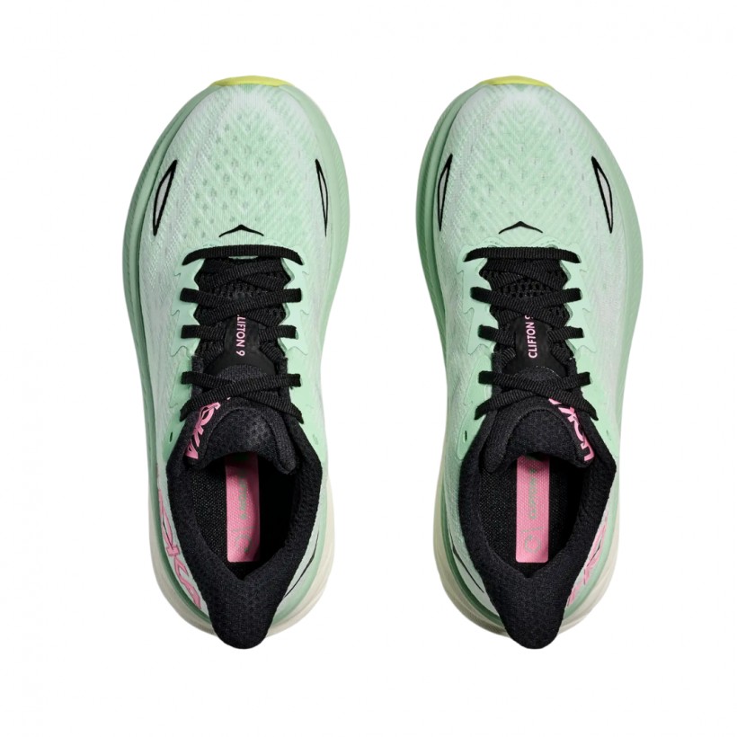 Hoka Clifton 9 Schuhe Grün Rosa SS25 Damen