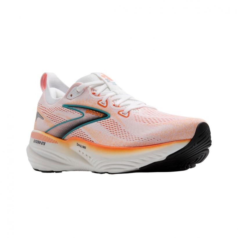 Brooks Glycerin GTS 22 White Orange SS25 Shoes