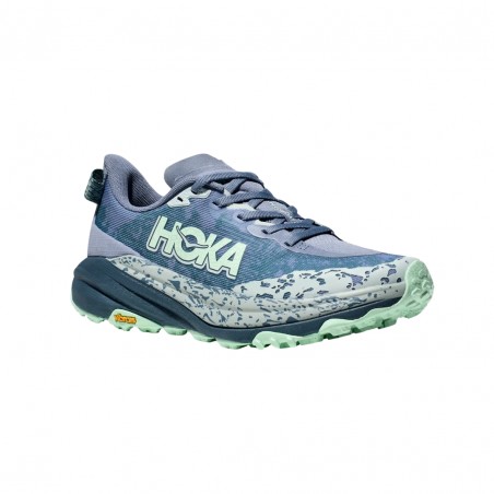 Scarpe Hoka Speedgoat 6 Grigio Verde SS25 Donna
