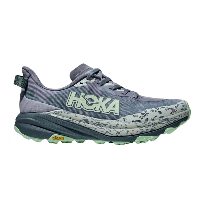 Chaussures Hoka Speedgoat 6 Gris Vert SS25 Femme