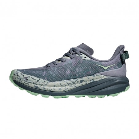Scarpe Hoka Speedgoat 6 Grigio Verde SS25 Donna