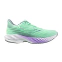 Ténis Mizuno Wave Rider 28 Verde Roxo SS25 Mulher