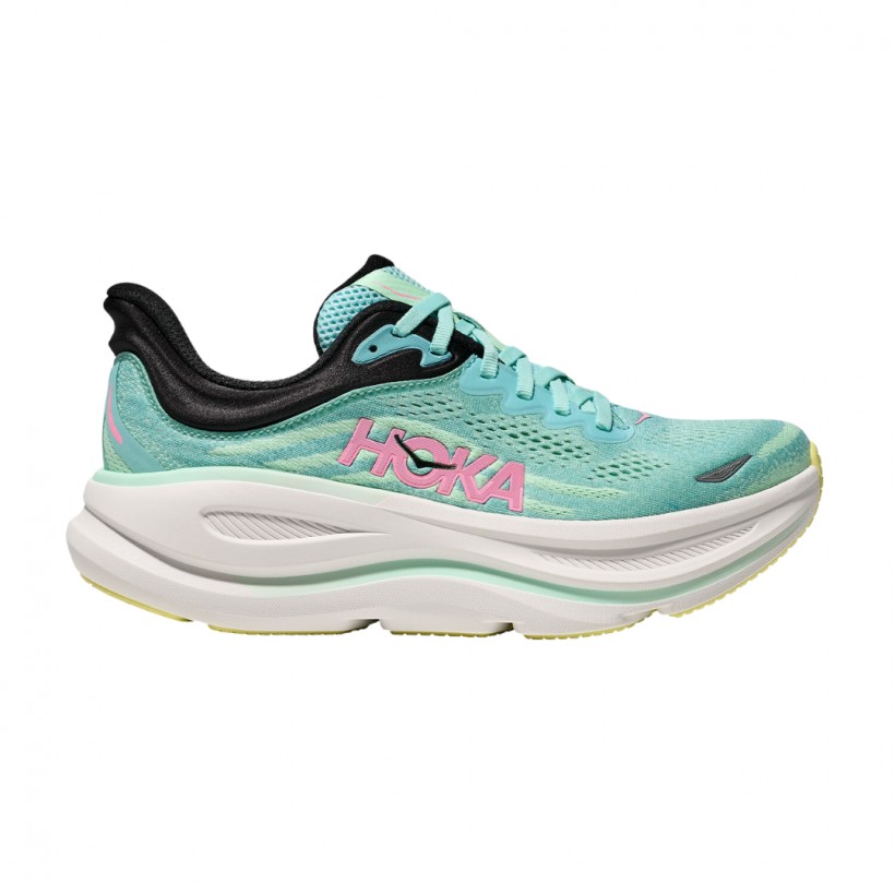 Scarpe Hoka Bondi 9 Verde Rosa SS25 Donna