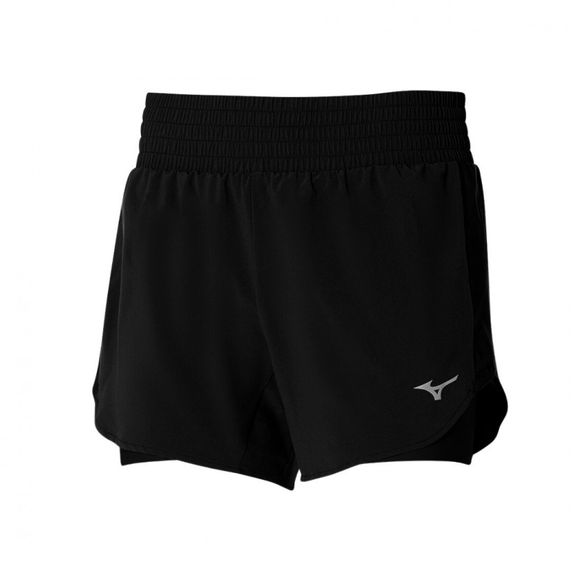 Short Mizuno 2en1 4.5 Noir Femme