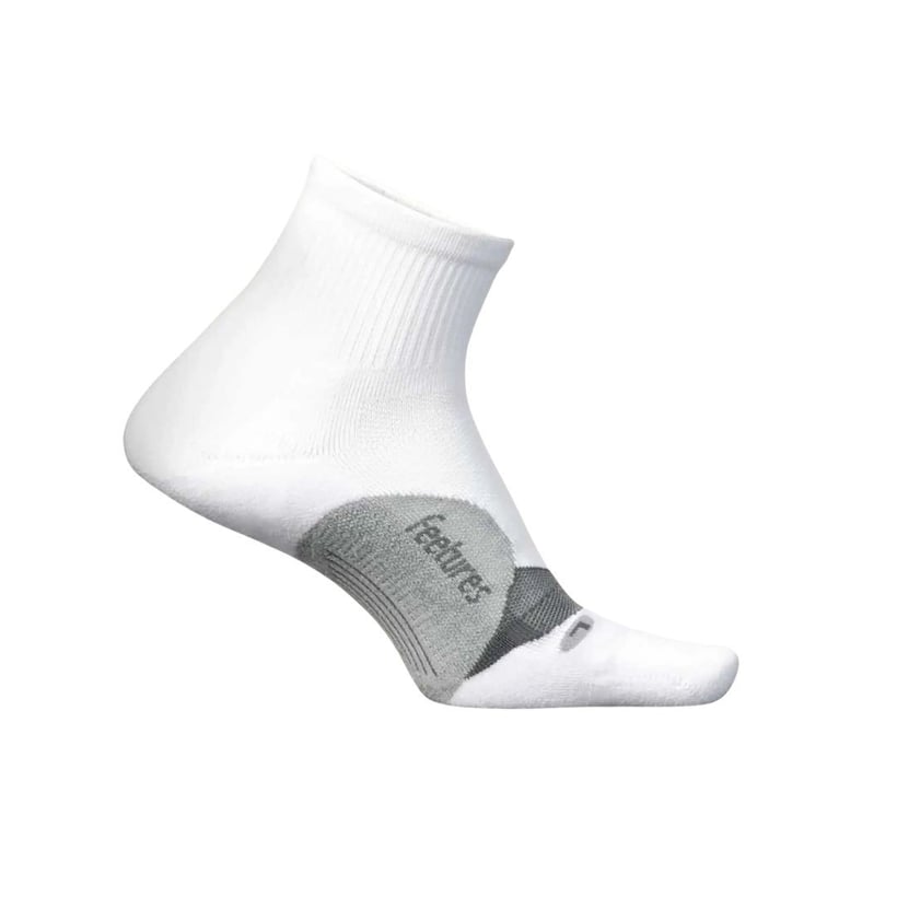 Feetures Elite Light Cushion Quarter Socks White