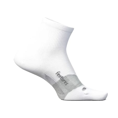 Feetures Elite Ultra Light Quarter White Socks