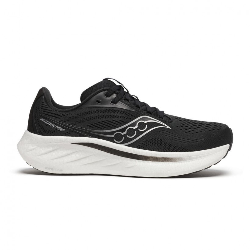 Scarpe Saucony Ride 18 Nero Bianco SS25 Donna