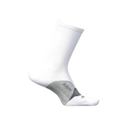 Feetures Elite Light Cushion Mini Crew Socks White