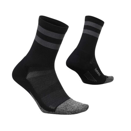 Feetures Elite Light Cushion Mini Crew High Top Sokken Zwart