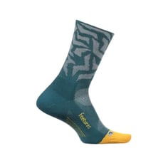Meias Feetures Elite Ultra Light Mini Crew Verde Amarelo