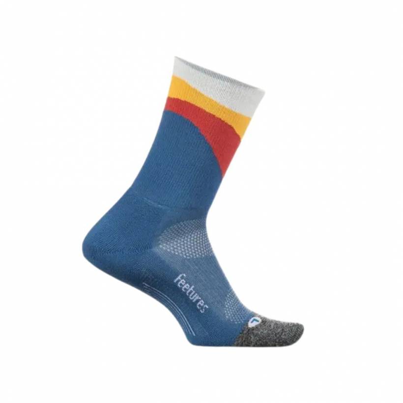 Calze Feetures Elite Ultra Light Mini Crew Blu Rosso Giallo