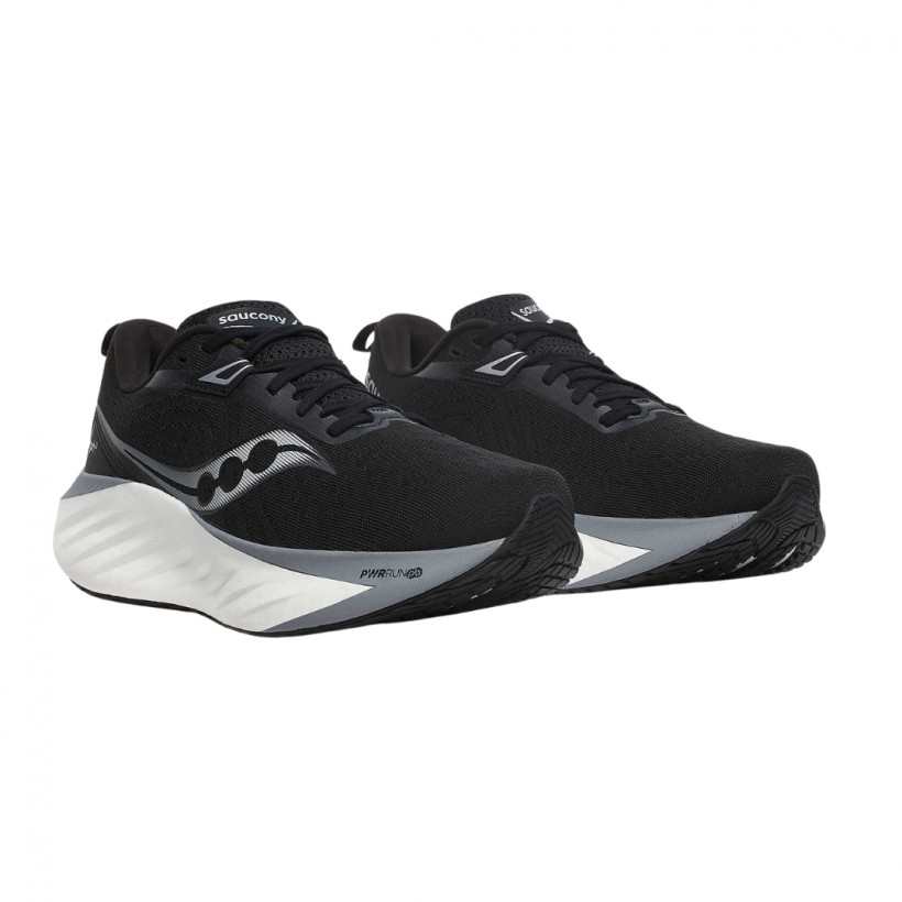 Saucony Triumph 22 Wide Black White SS25 Shoes