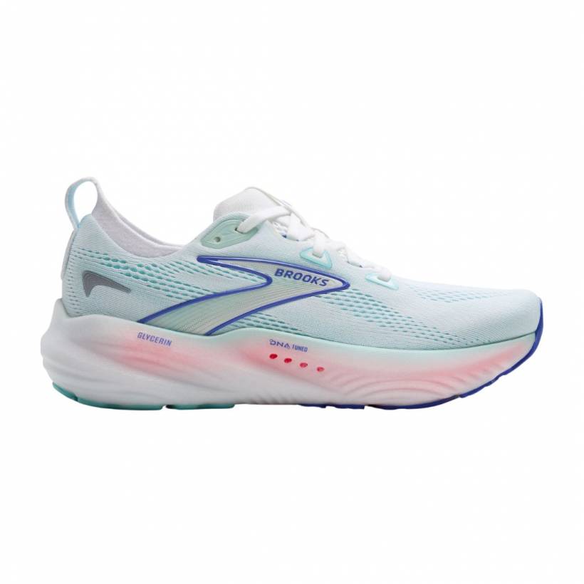 Ténis Brooks Glycerin 22 Wide Azul Vermelho SS25 Feminino