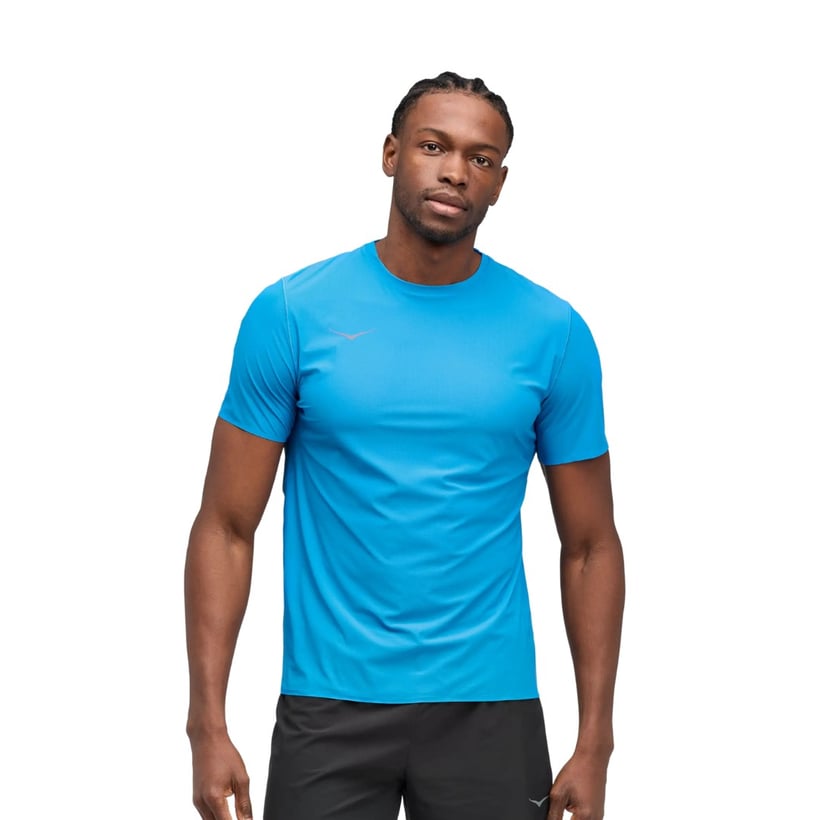 Hoka Airolite lichtblauw T-shirt met korte mouwen