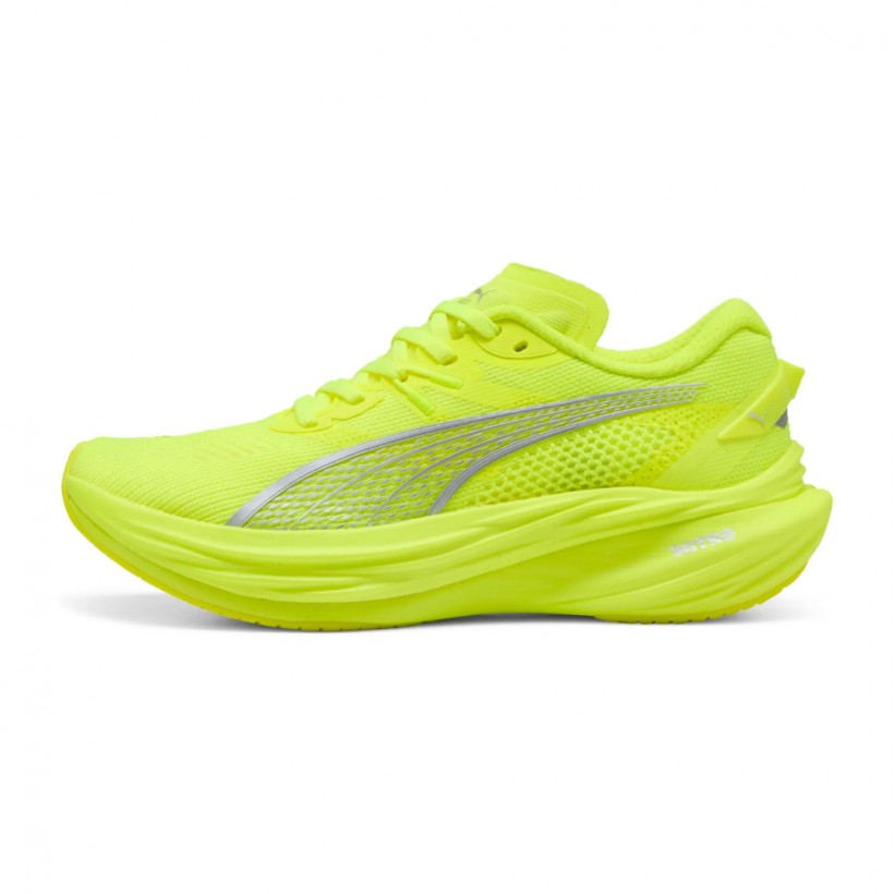 Zapatillas Puma Deviate Nitro 3 Amarillo Gris SS25 Mujer