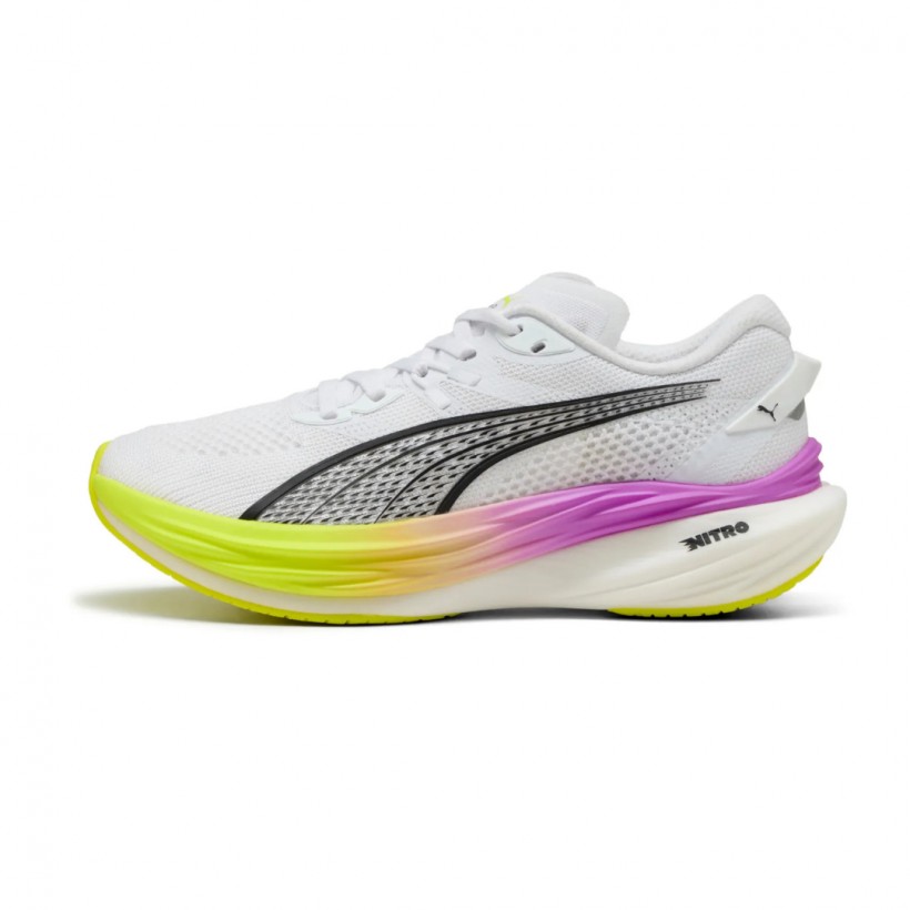 Chaussures Puma Deviate Nitro 3 Blanc Jaune SS25 Femme