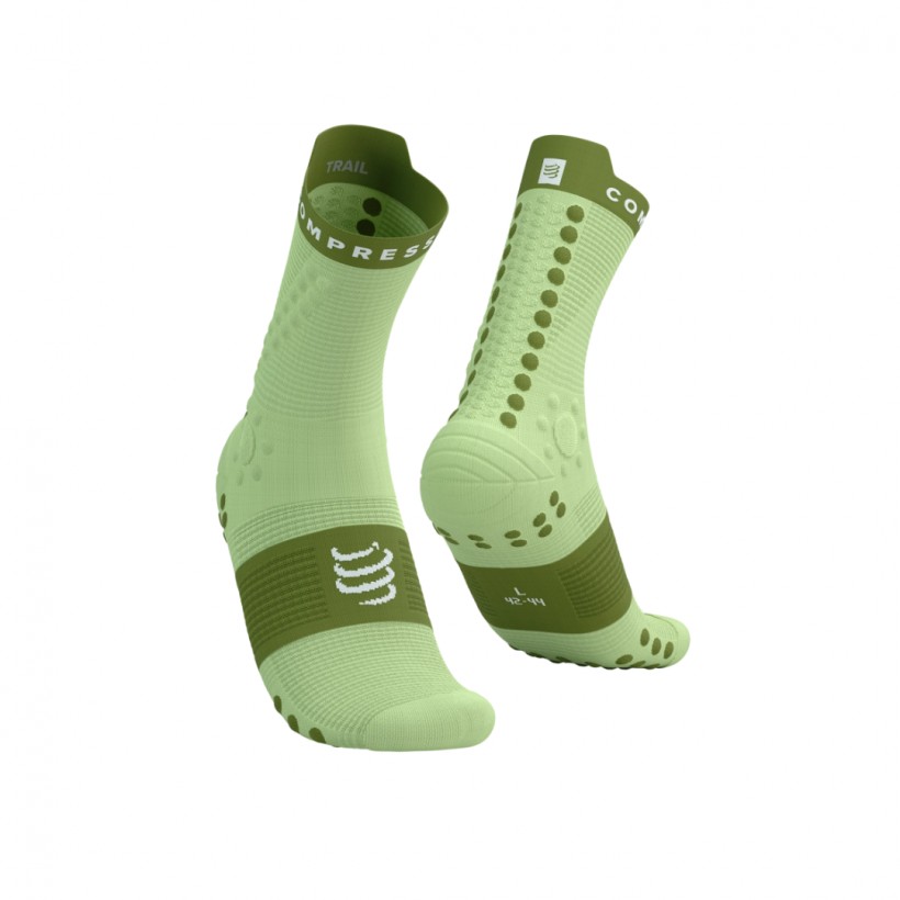 Meias Compressport Pro Racing Socks V4.0 Trail Verde