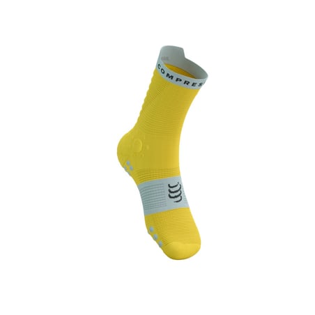 Meias Compressport Pro Racing Socks V4.0 Trail Amarelo Azul