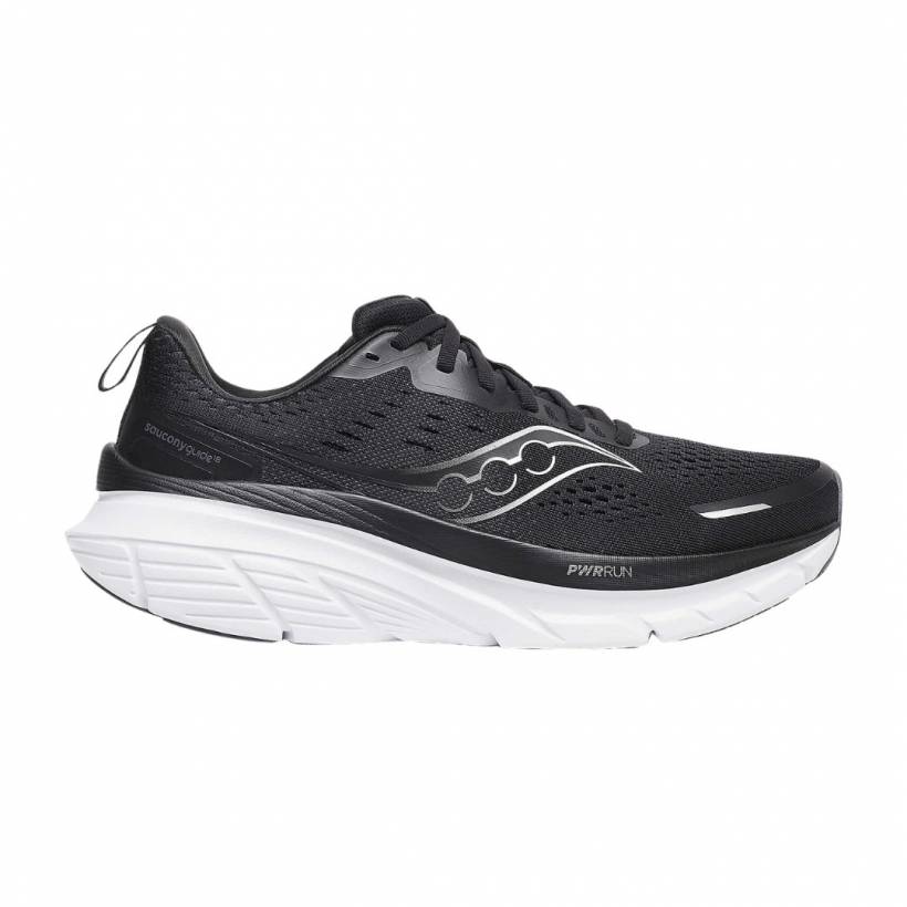 Scarpe Saucony Guide 18 Wide Nero Bianco SS25