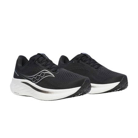 Saucony Ride 18 Shoes Black White SS25